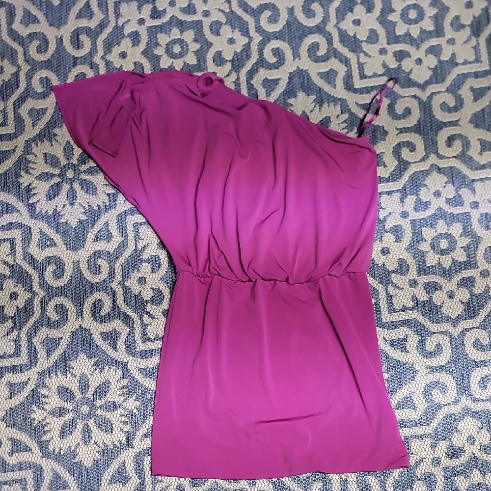 White House Black Market Fuscia One Shiulder Dress - Size 10.